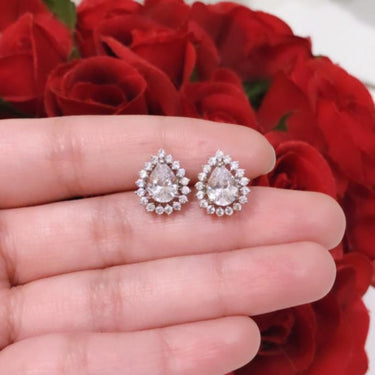 Pear Drop Stud Earrings Zayn Luxury Jewellery